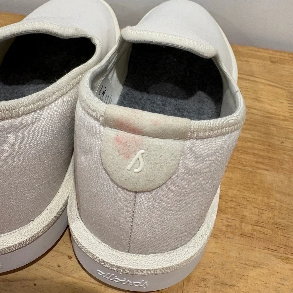 Allbirds‎ Wool Lounger Slip On Shoes Womens White Size 6 Comfort Casual Sneakers